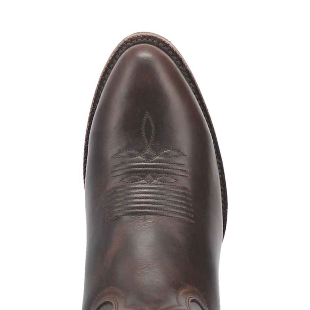 Dan Post Men's Classic Western-Style Woodrow Round Toe Boots in Chocolate Color