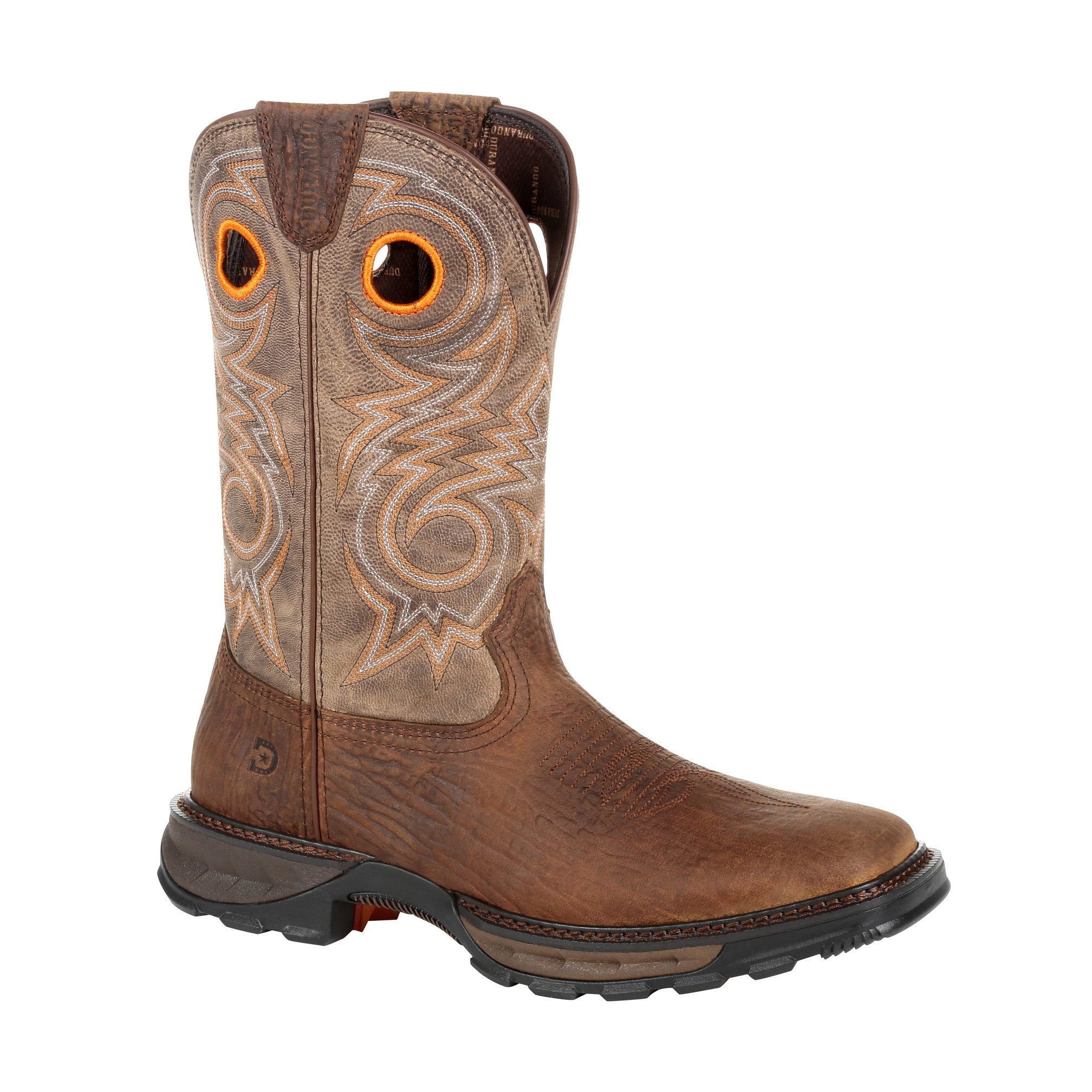 Durango Men's Size 11 Maverick XP Western Style Work Boots with Square Toe in Brown and Tan Color