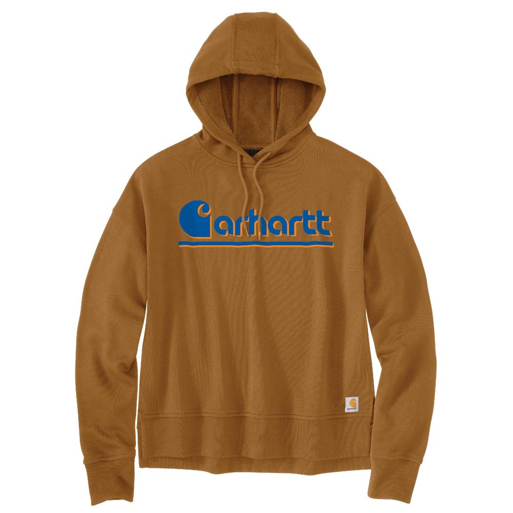 Carhartt Women's Fashionable Graphic Hooded Sweatshirt in Carhartt Brown Shade