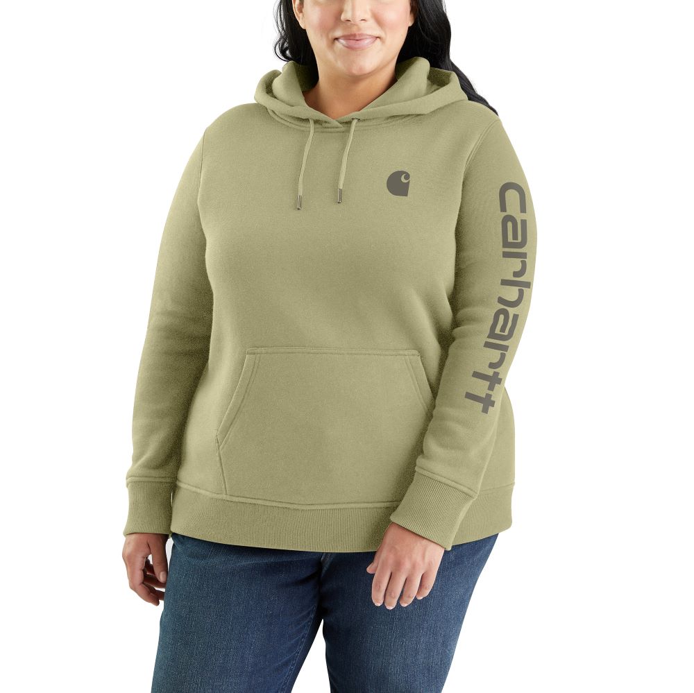 Carhartt Women's Dried Clay Clarksburg Sleeve Logo Midweight Hoodie
