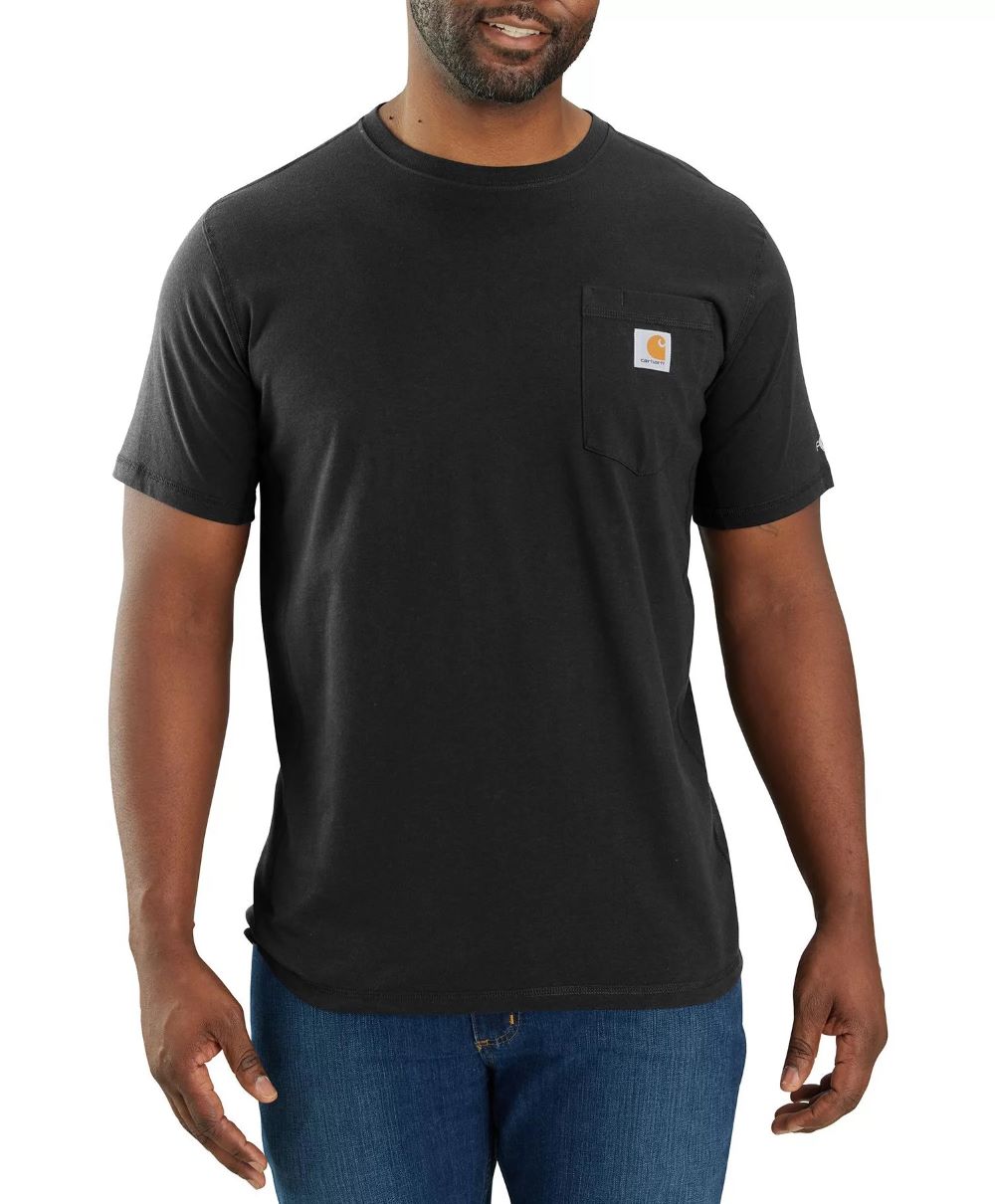 Carhartt Men's Force® Relaxed Midweight Black Pocket T-Shirt for Comfort