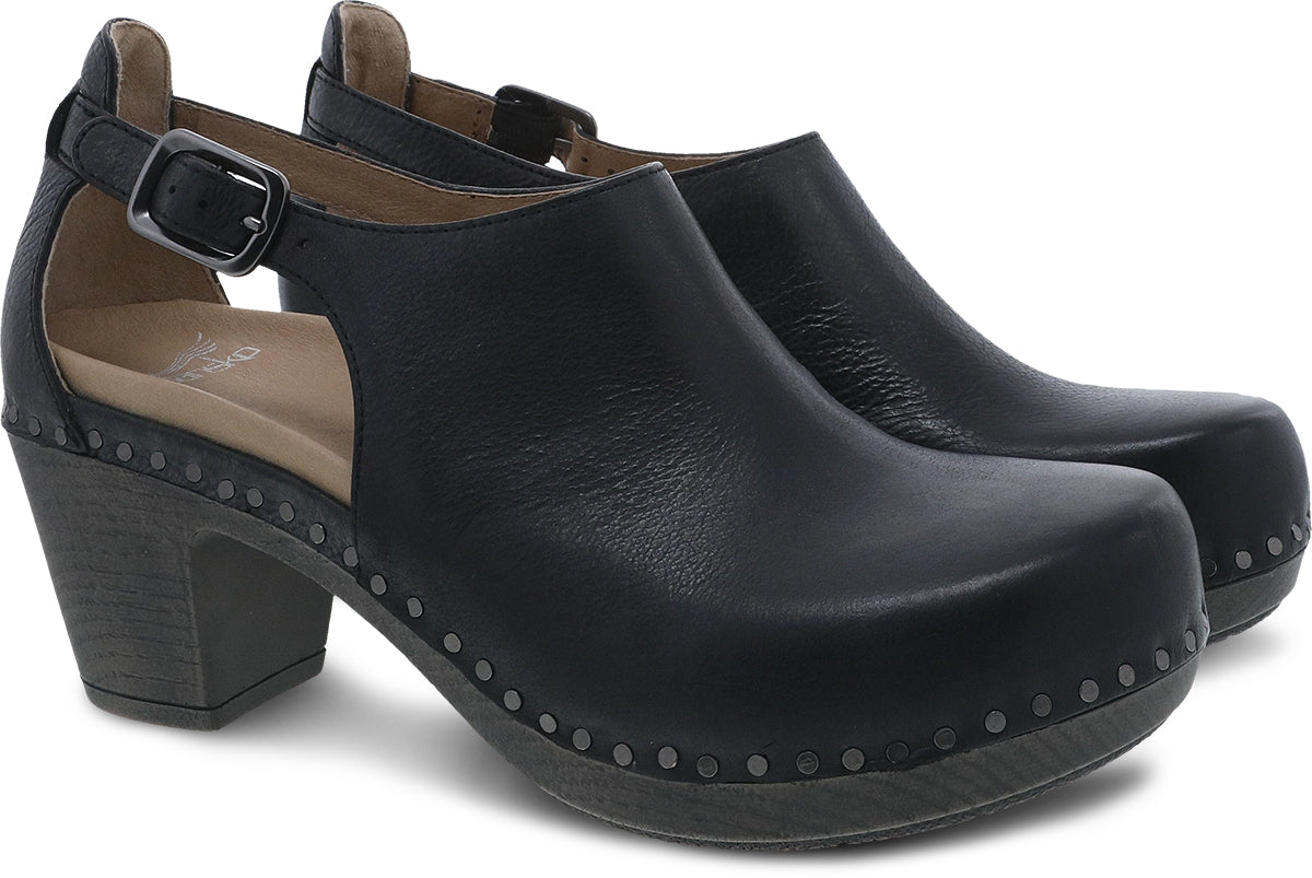 Dansko Women's Stylish Black Milled Burnished Nubuck Shoes