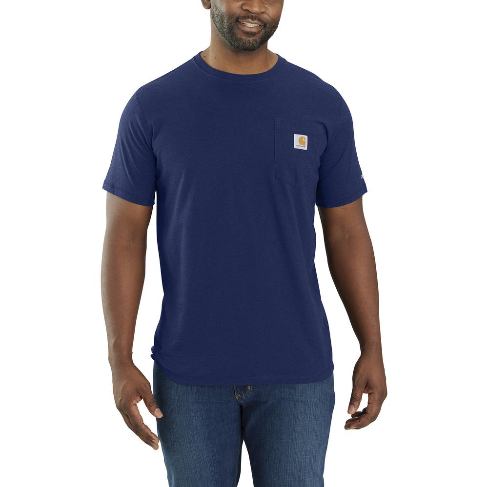 Carhartt Men's Force Relaxed Midweight Pocket T-Shirt in Scout Blue Heather
