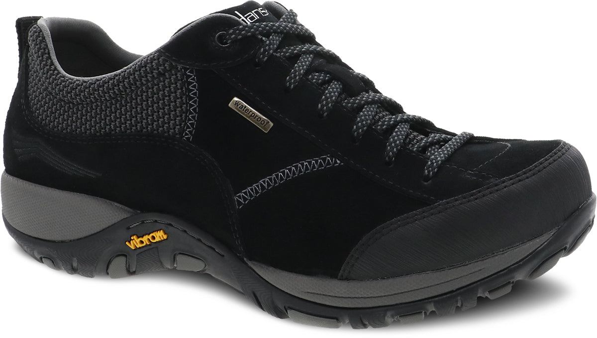 Dansko Women's Waterproof Walking Shoes - Paisley Model in Black Suede