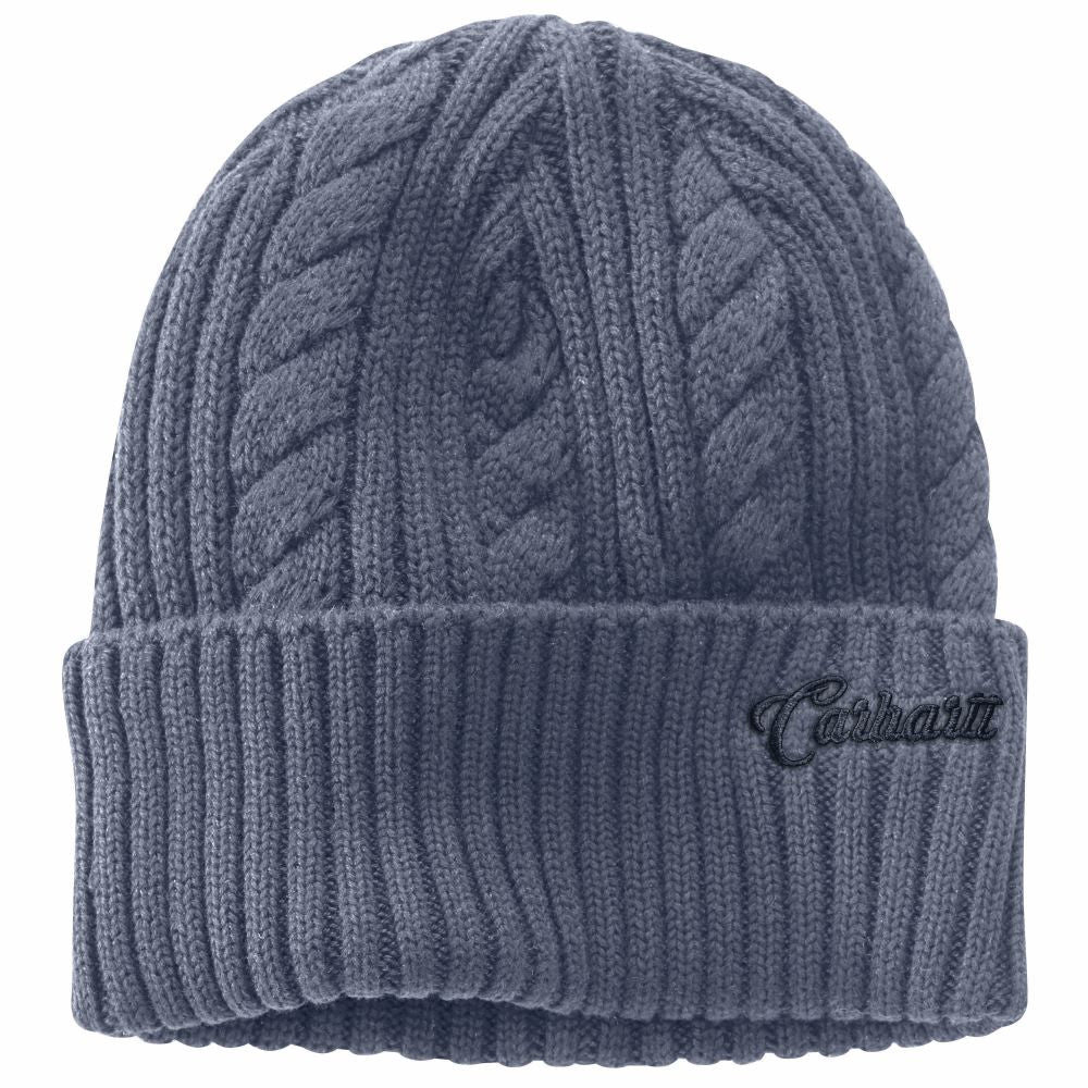 Carhartt Women's Folkstone Grey Rib - Knit Fisherman Style Beanie Hat for Cold Weather