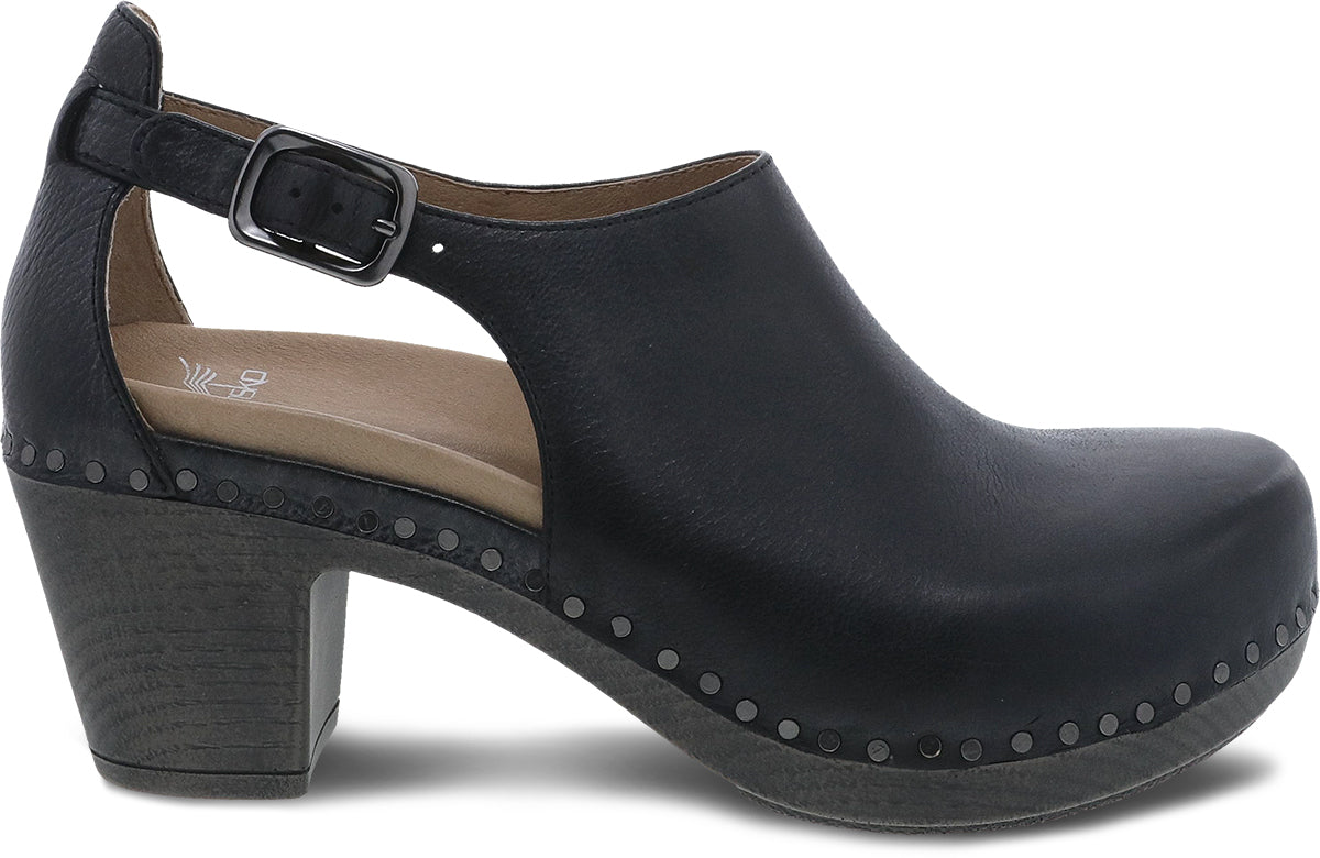 Dansko Women's Stylish Black Milled Burnished Nubuck Shoes