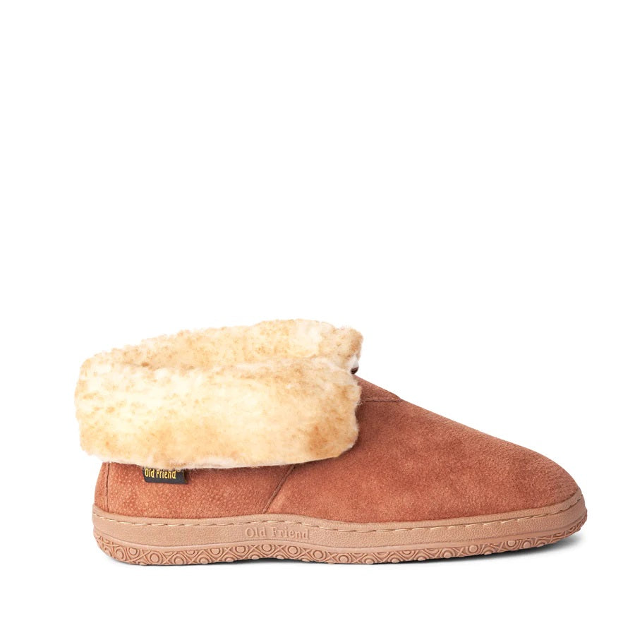 Men's Warm Chestnut Bootee Slippers by 'Old Friend Footwear'