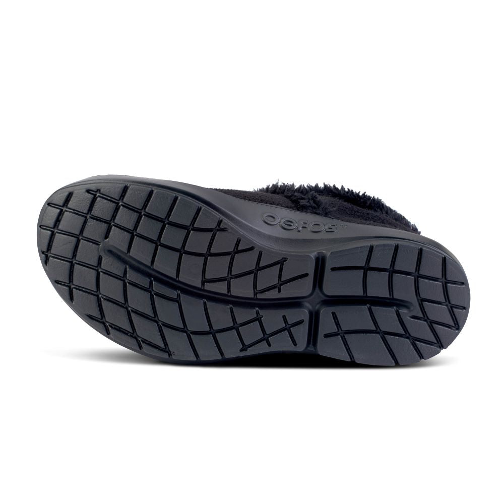 OOFOS Brand Women's Stylish Low-Cut OOcoozie Indoor-Outdoor Shoes in Classic Black Color