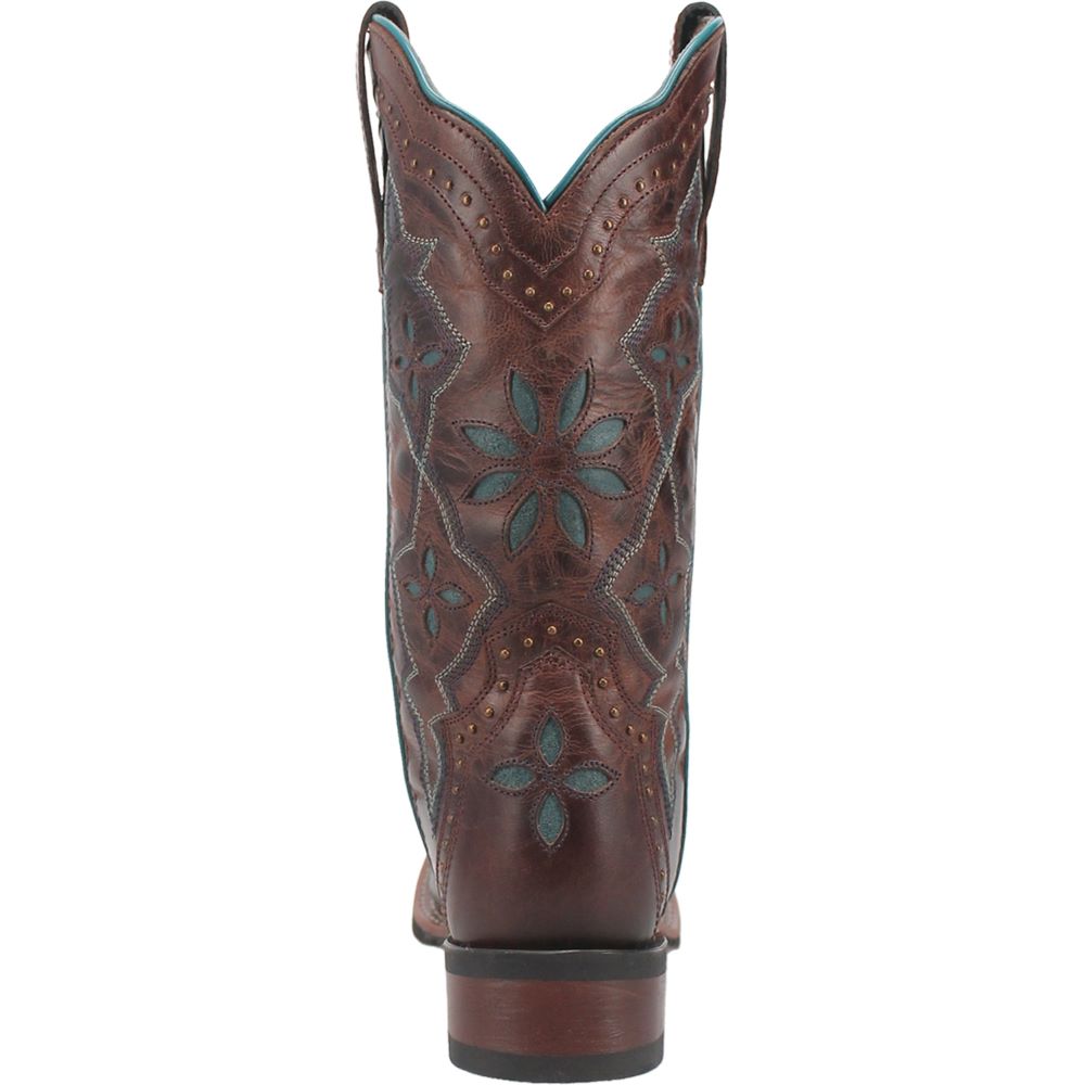 Laredo Women's Fashionable Gillyann Western-Style Square Toe Boots in Dark Brown