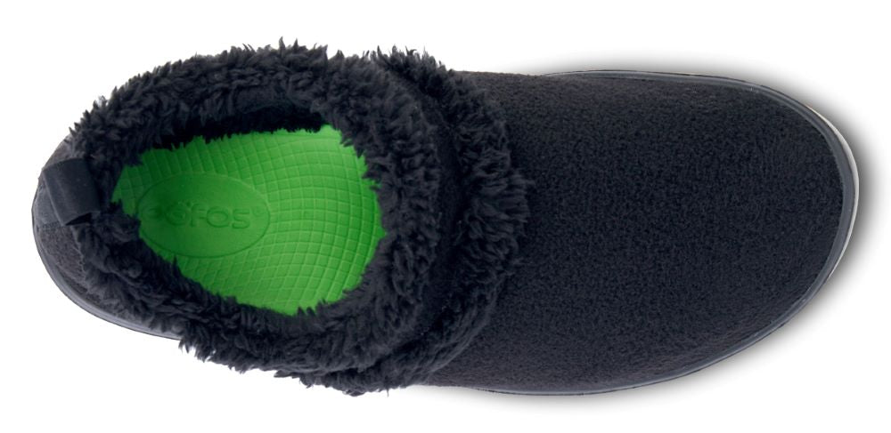OOFOS Brand Women's Stylish Low-Cut OOcoozie Indoor-Outdoor Shoes in Classic Black Color