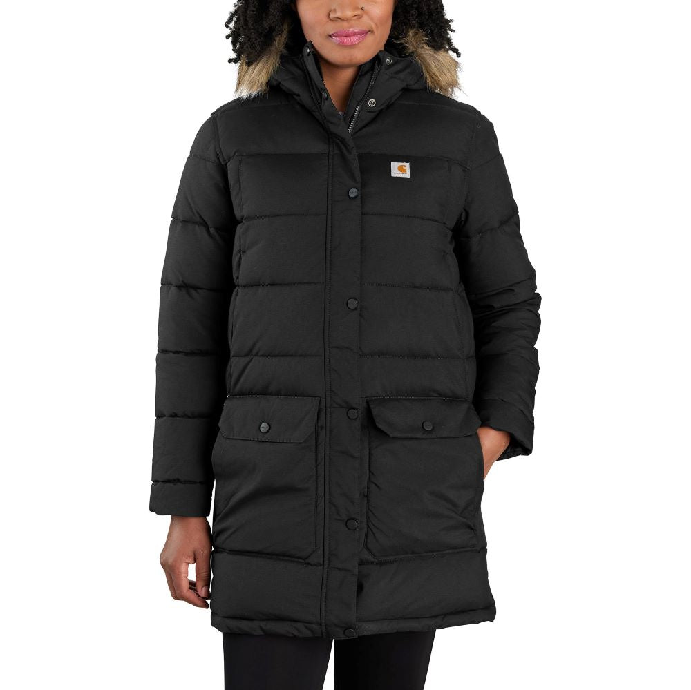Carhartt Women's Relaxed Fit Insulated Montana Utility Coat in Classic Black Color