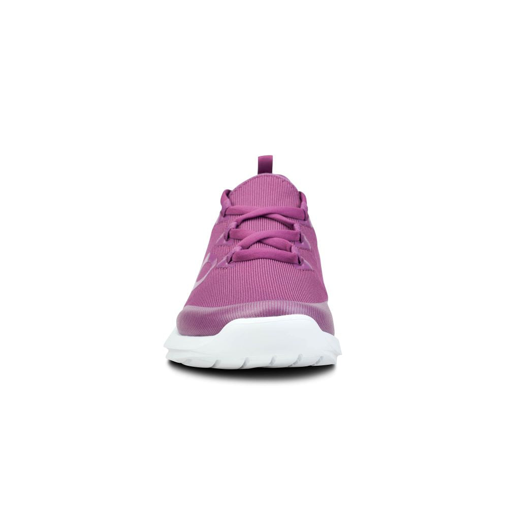 OOFOS Women's Athletic Low-Top OOmg Sport LS Shoes in White and Plum Color Combination