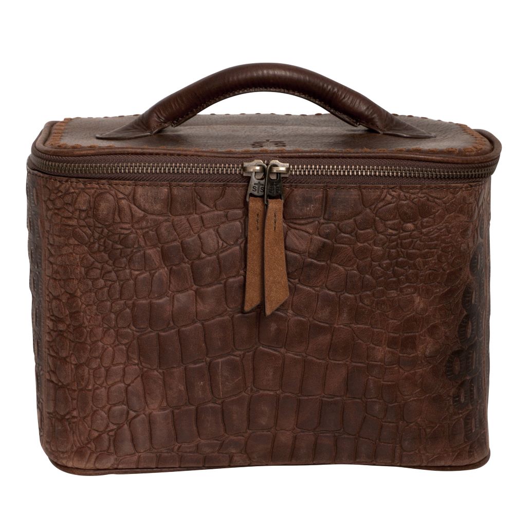 Brown Women's Catalina Croc Train Case by Carroll Companies - STS