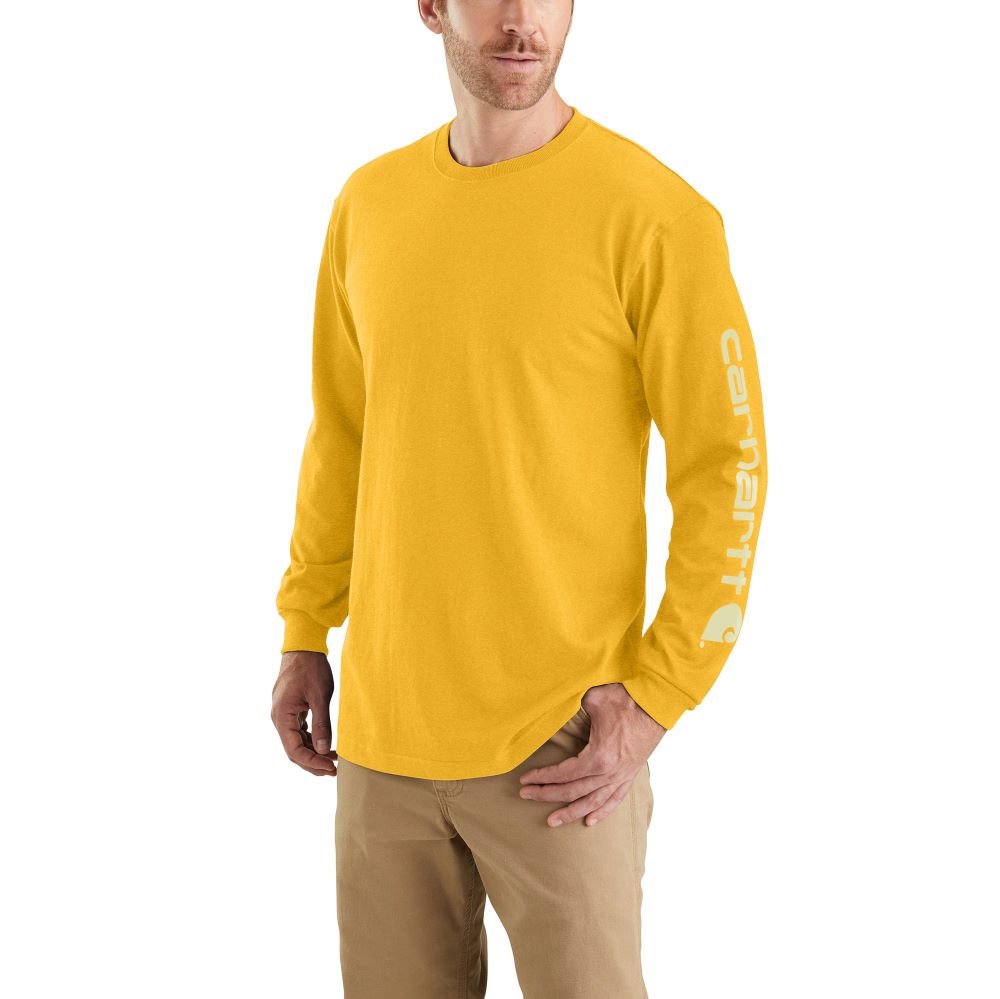 Carhartt Men's Heavyweight Honeycomb Heather Sleeve Logo T-Shirt