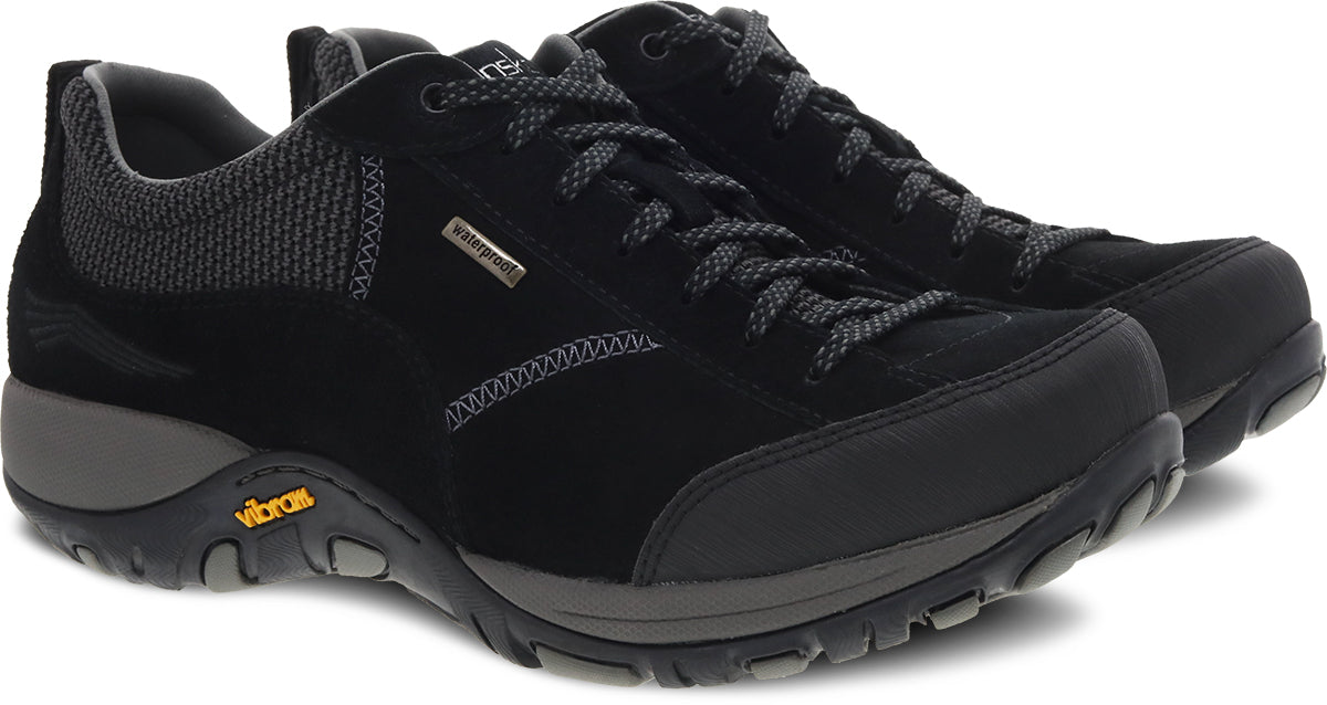 Dansko Women's Waterproof Walking Shoes - Paisley Model in Black Suede