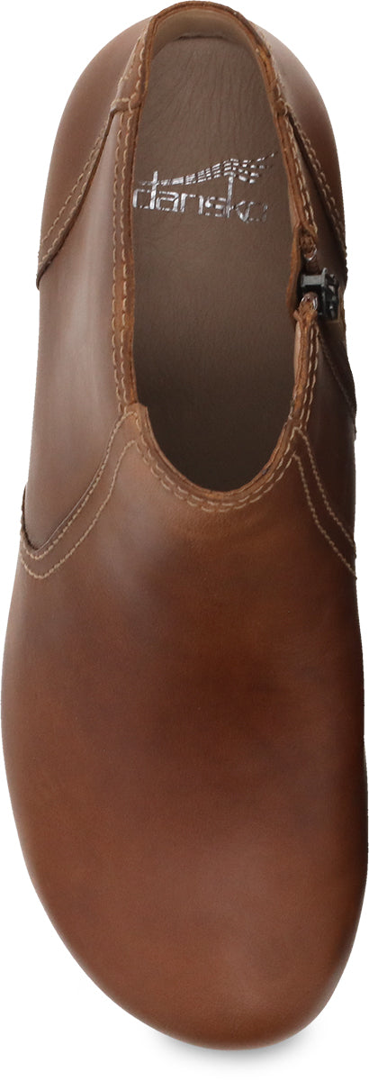 Dansko Women's Tan Oiled Pull - Up Barbara Casual Low Booties