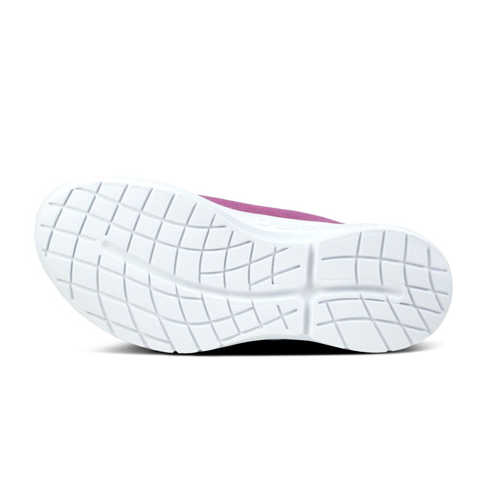 OOFOS Women's Athletic Low-Top OOmg Sport LS Shoes in White and Plum Color Combination