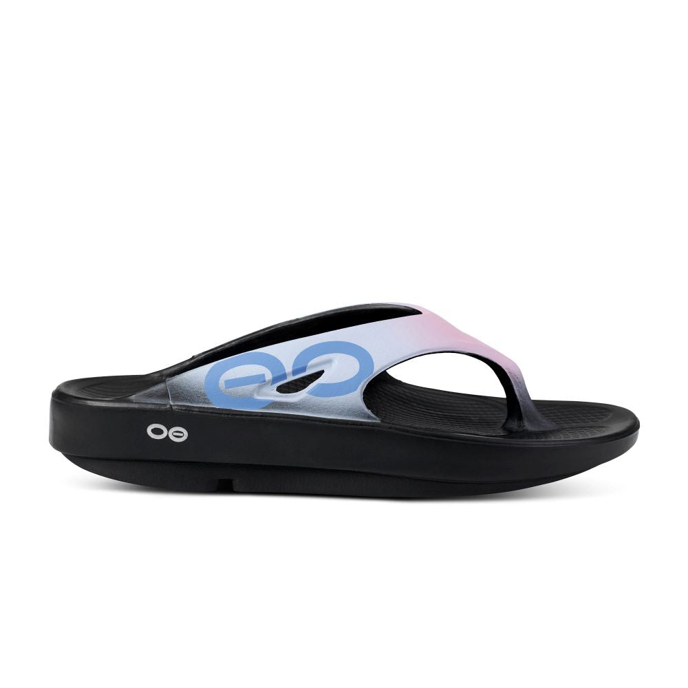 OOFOS Women's Fashionable OOriginal Sport Thong Sandals in Sunset Tide Color