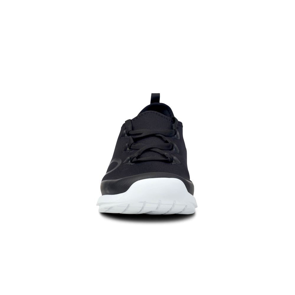 OOFOS Women's Athletic Low-Top OOmg Sport LS Shoes in White and Black Color Scheme