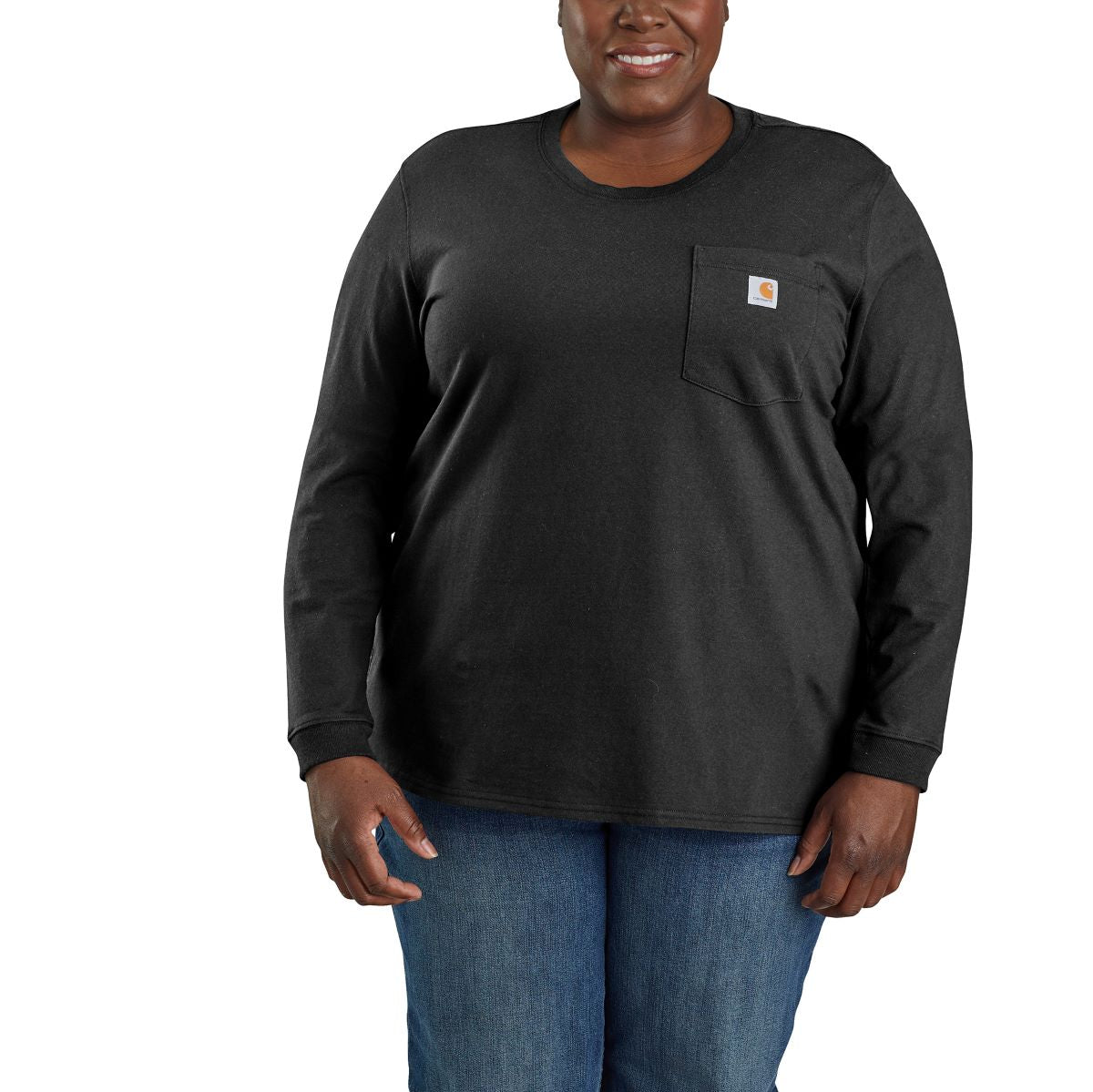 Carhartt Women's Work-Ready Heavyweight Pocket T-Shirt in Classic Black Color