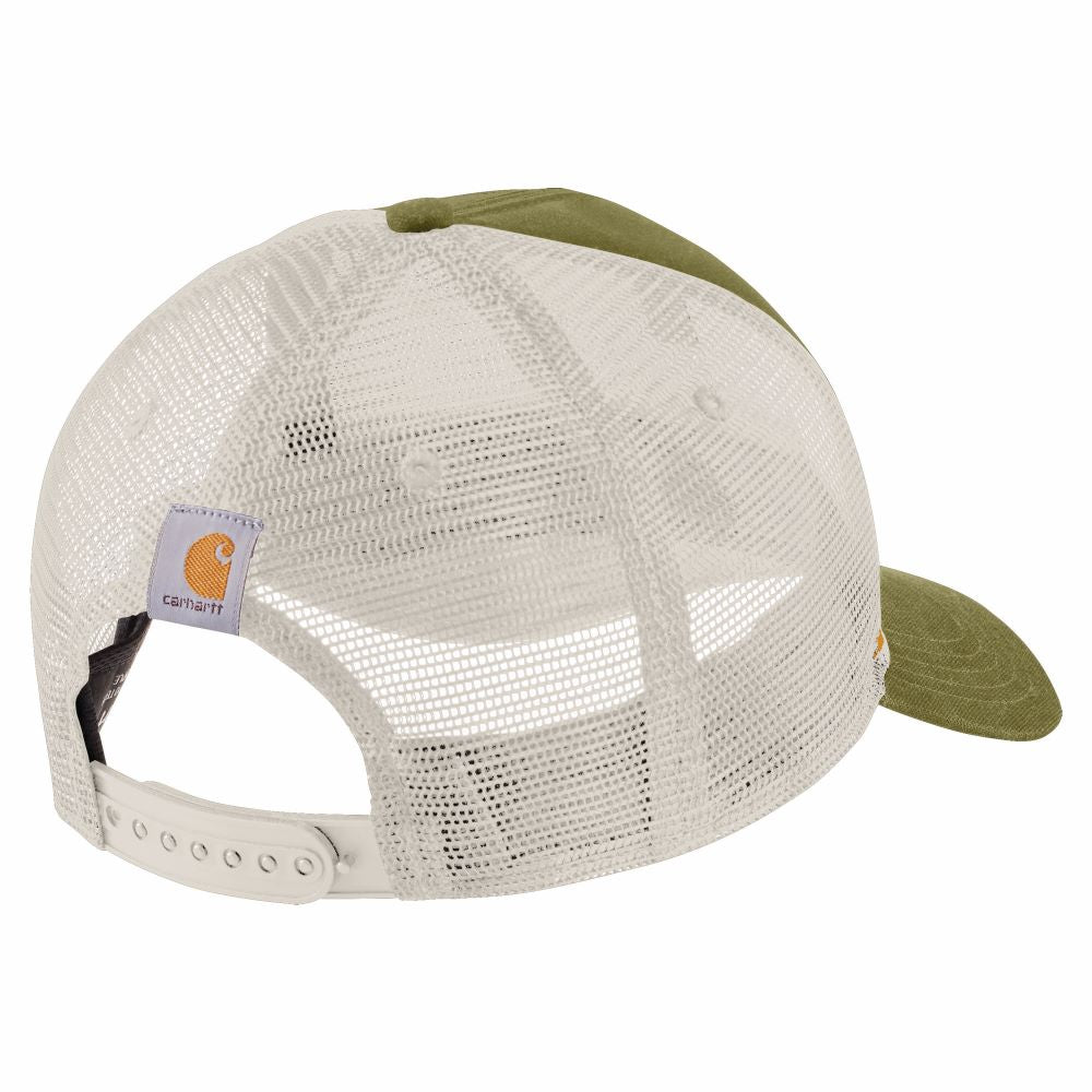 Carhartt Men's True Olive Canvas Mesh-Back Comfort Work Cap