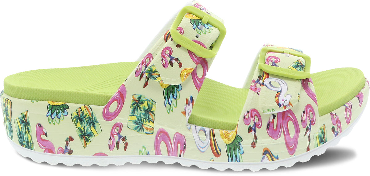 Dansko Women's Kandi Double Strap Slide Sandals - Ideal Pool Floats Molded Sandals for Summer
