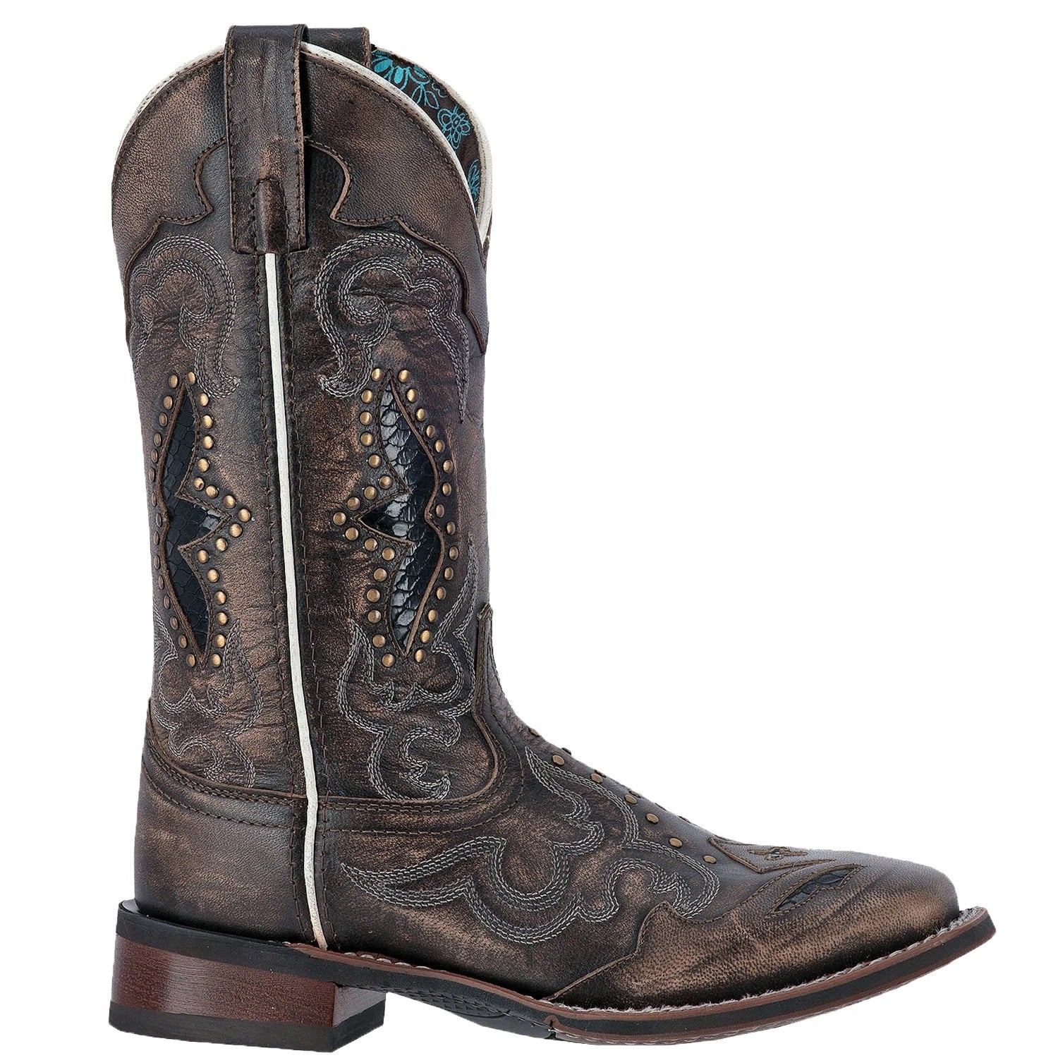 Laredo Women's Stunning 11-Inch Spellbound Western Square Toe Boots in Blacktan Color