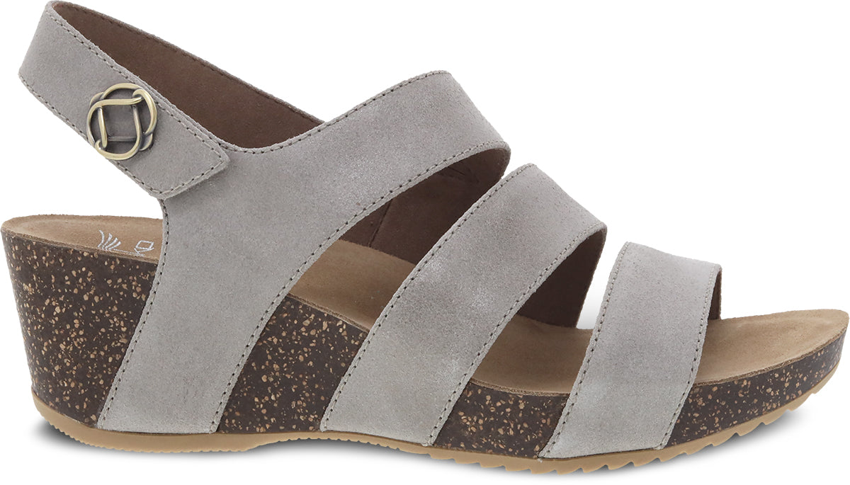 Dansko Women's Fashionable Stacey Wedge Heel Sandals in Taupe Color