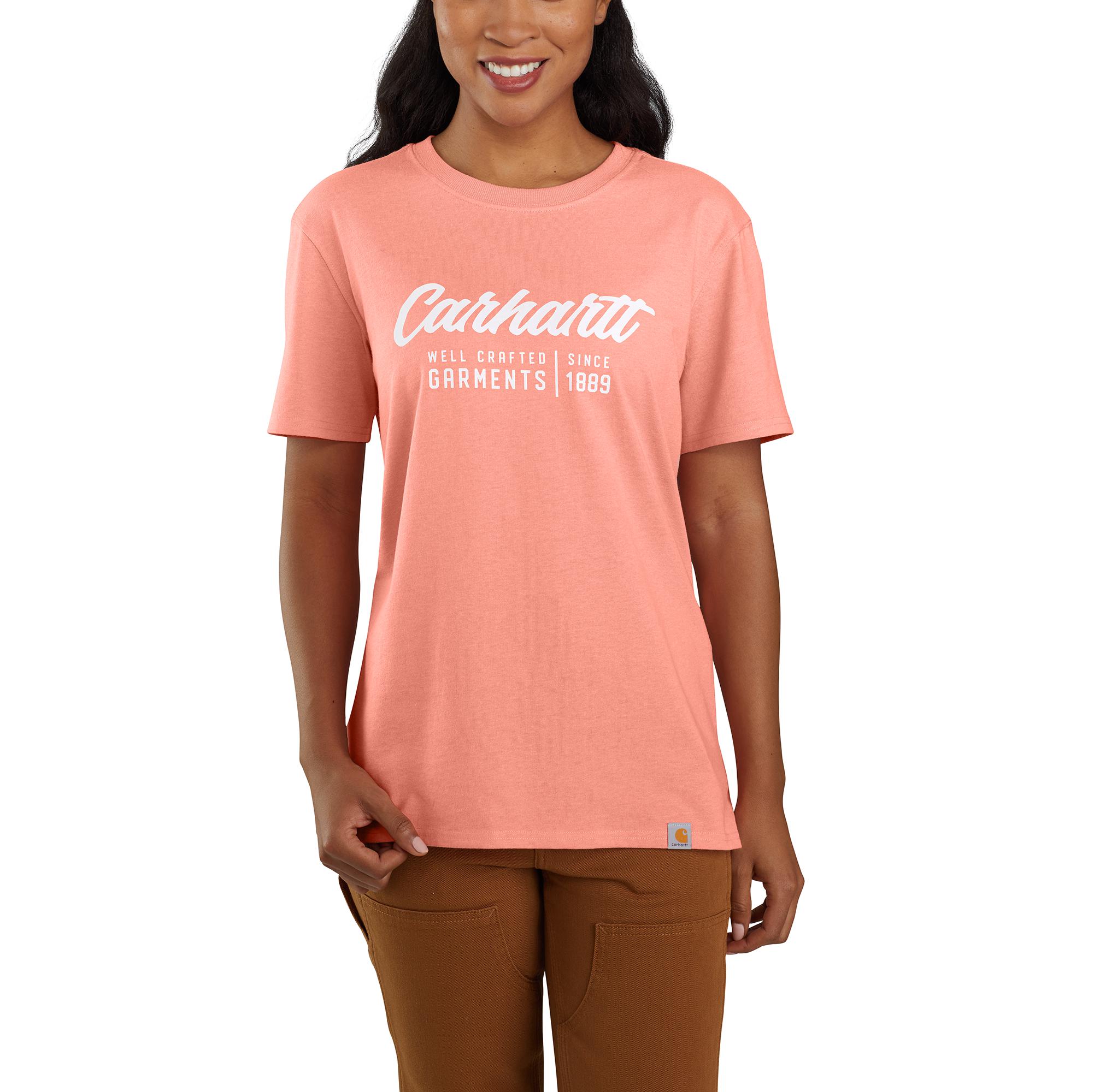 Carhartt Women's Heavyweight Loose-Fit Short Sleeve Graphic Tee in Amethyst Fog