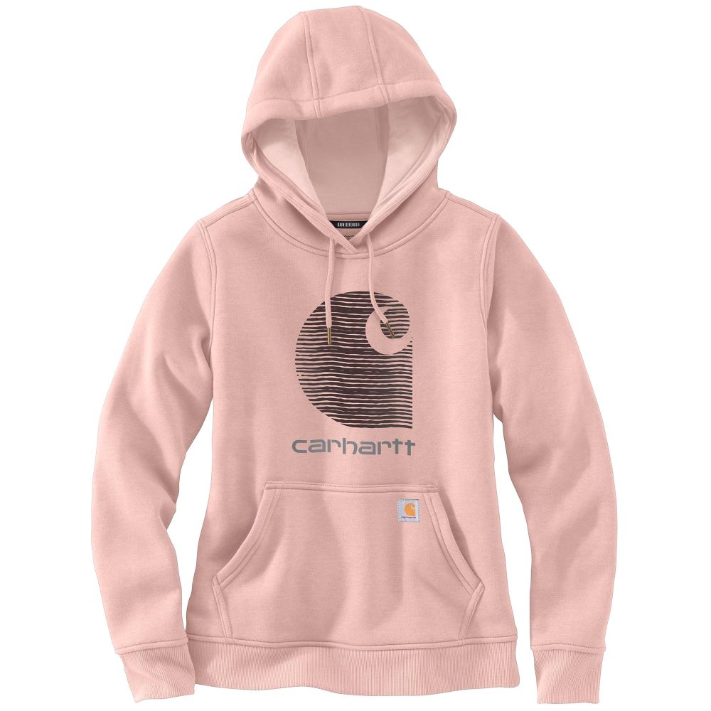 Carhartt Women's Ash Rose Midweight Graphic Rain Defender® Hoodie for Outdoor Activities
