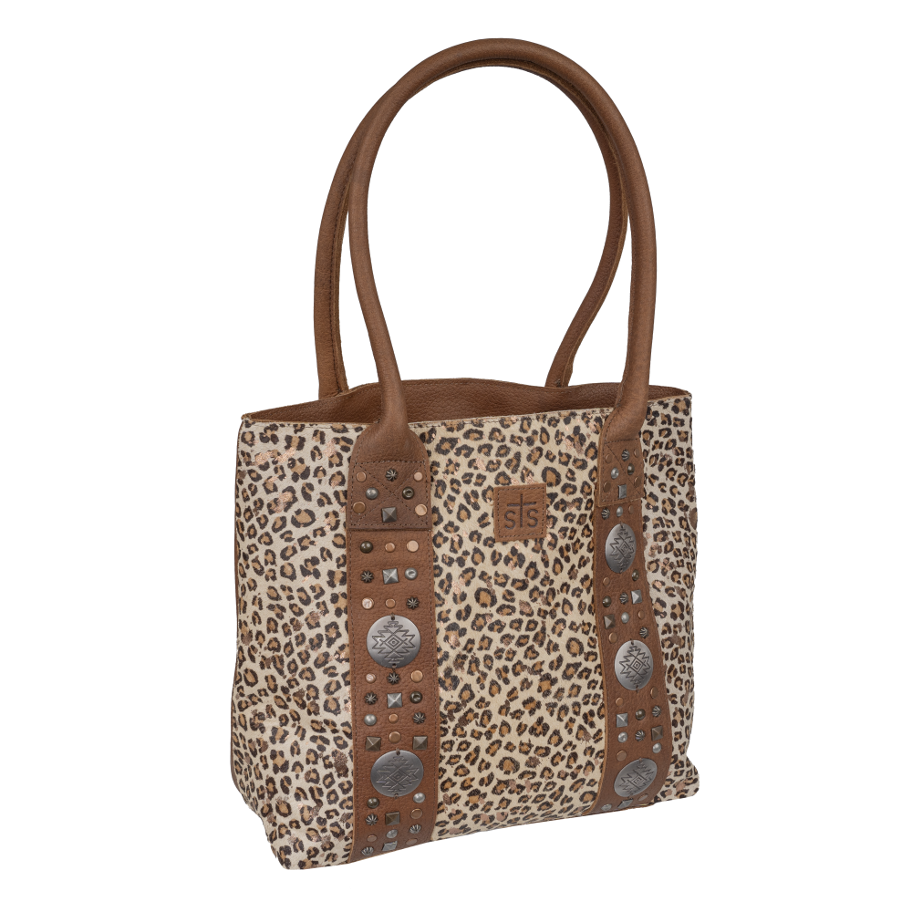 Stylish Women's Brown Leopard Print Great Plains Tote Bag by Carroll Companies, Inc.