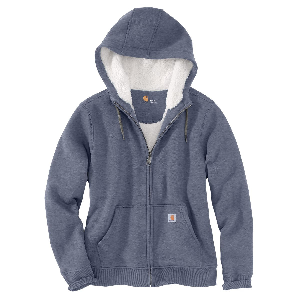 Carhartt Women's Folkstone Gray Heather Sherpa-lined Full Zip Hooded Sweatshirt for Casual Wear