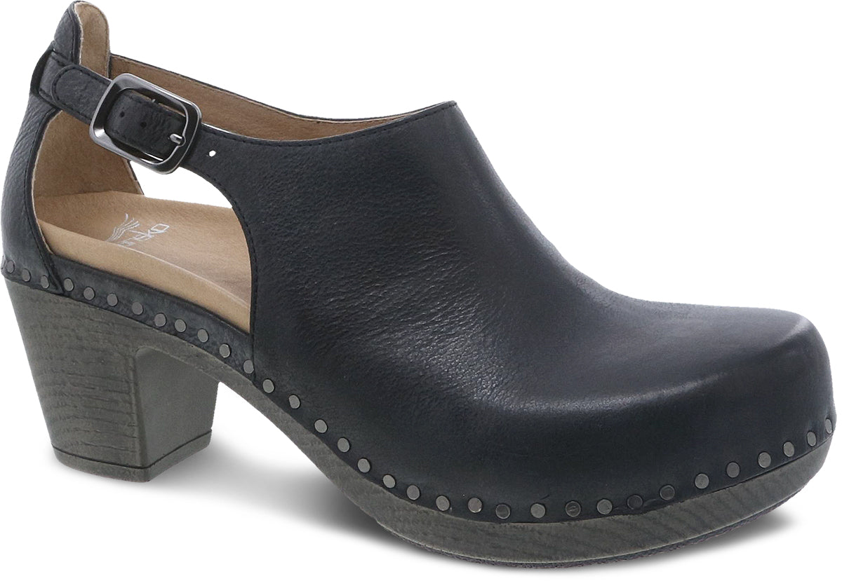 Dansko Women's Stylish Black Milled Burnished Nubuck Shoes