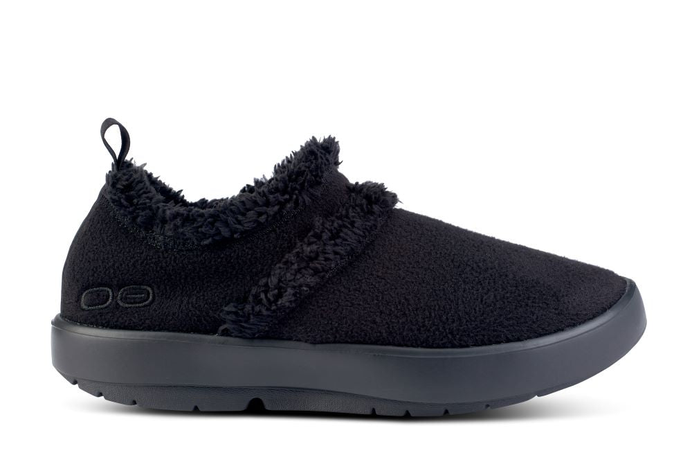 OOFOS Brand Women's Stylish Low-Cut OOcoozie Indoor-Outdoor Shoes in Classic Black Color