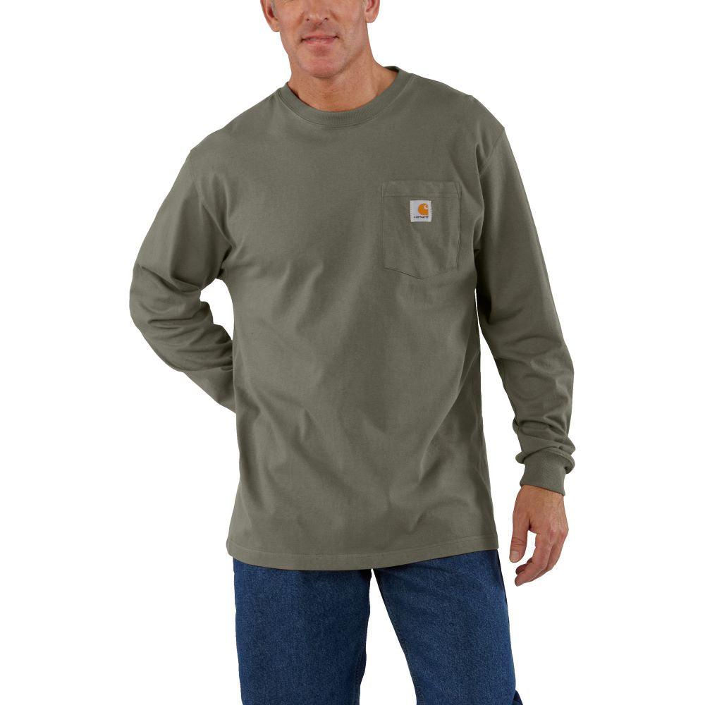 Carhartt Men's Dusty Olive Heavyweight Pocket Crew T-Shirt