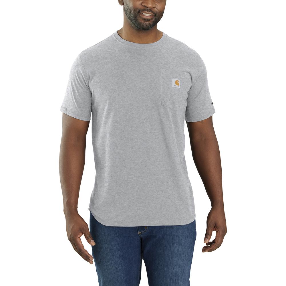 Carhartt Men's Force® Midweight Relaxed Fit Pocket T-Shirt in Heather Grey