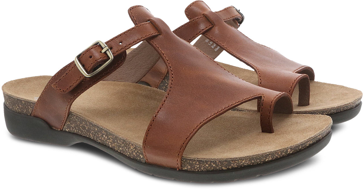 Dansko Women's Brown Waxy Burnished Remi Sandals
