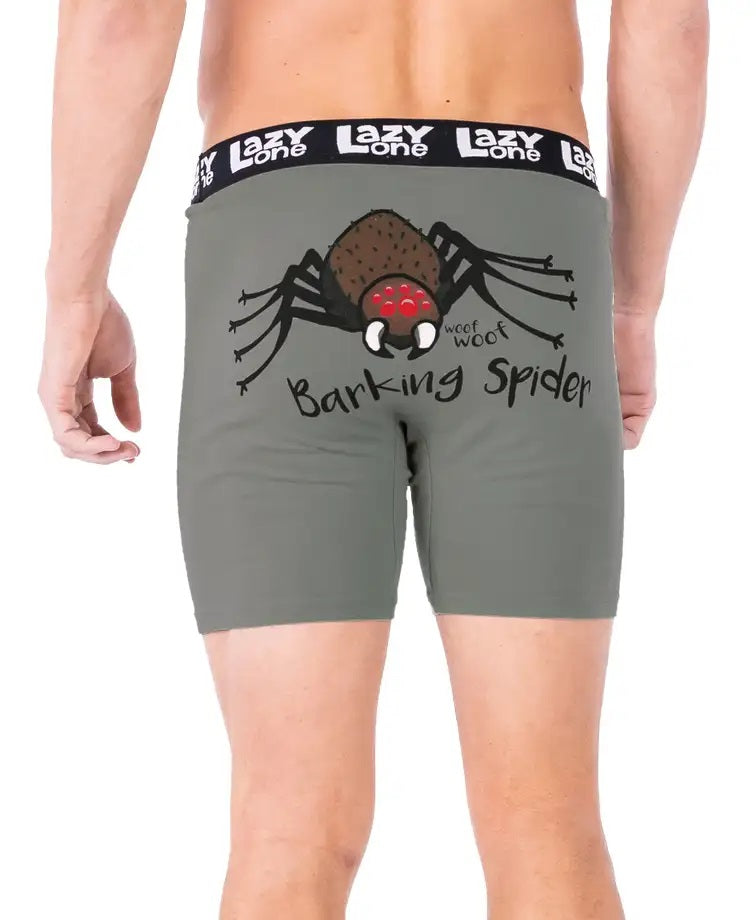 Lazy One Men's Comfortable Grey Barking Spider Boxer Brief Underwear