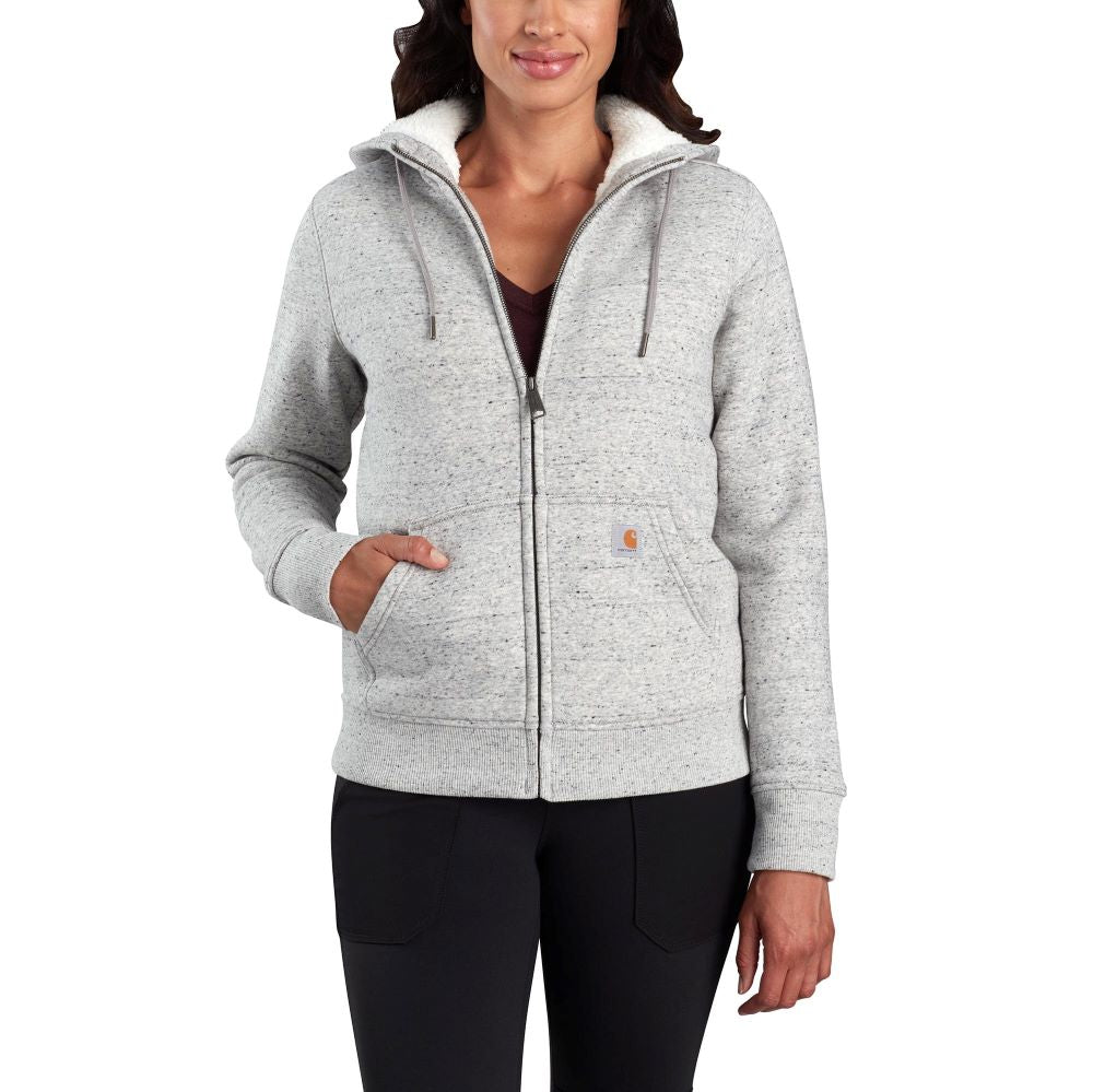Carhartt Women's Asphalt Heather Sherpa-lined Full Zip Relaxed Hoodie
