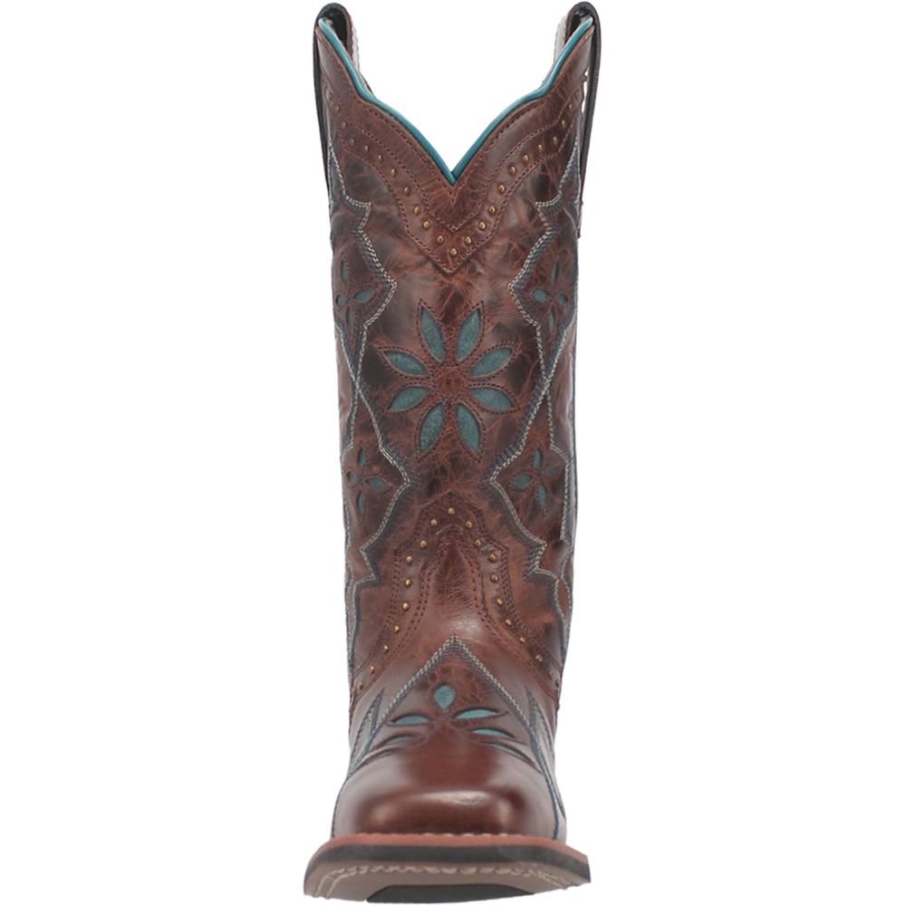 Laredo Women's Fashionable Gillyann Western-Style Square Toe Boots in Dark Brown