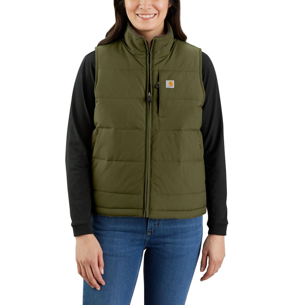 Carhartt Women's Reversible Sherpa-lined Insulated Montana Vest in Basil