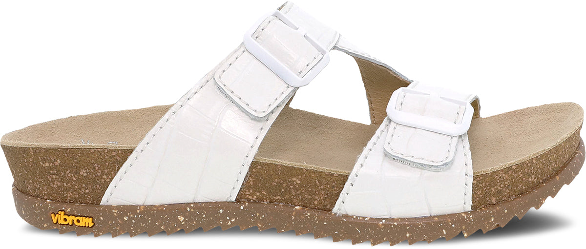 Dansko Women's Dayna Sandals in White Croco Print - Comfortable & Stylish