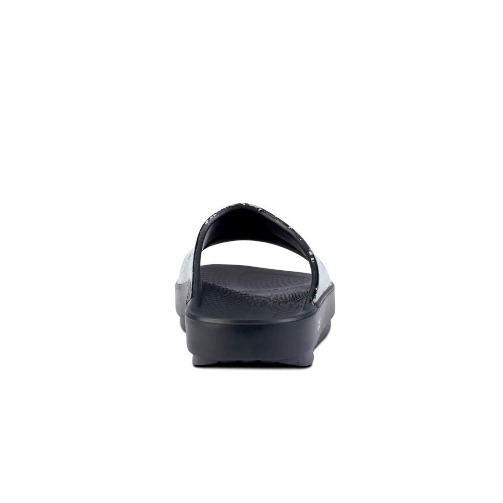 Limited Edition OOFOS Women's OOahh Slide in Black / Champagne Pop