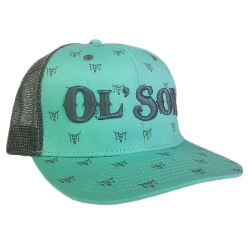 Dale Brisby Men's Professional Rodeo Ol' Son Skull Cap in Teal Color