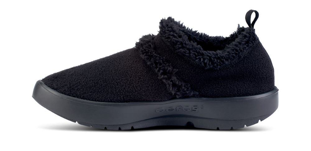 OOFOS Brand Women's Stylish Low-Cut OOcoozie Indoor-Outdoor Shoes in Classic Black Color