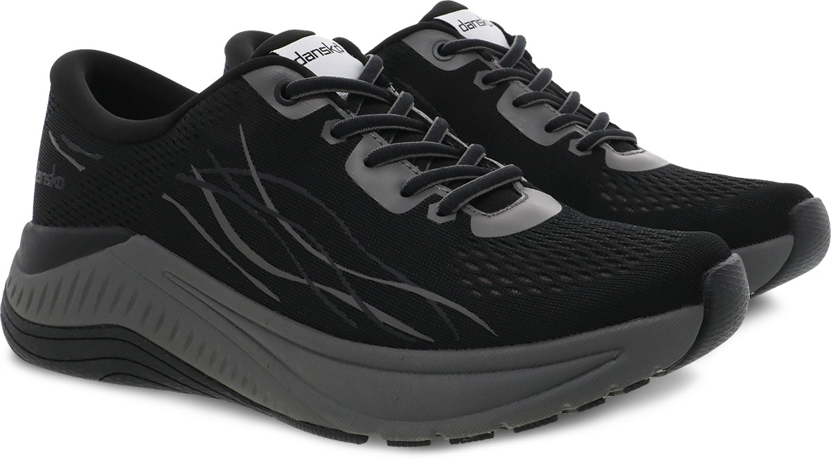 Dansko Women's Black and Grey Pace Mesh Walking Shoes