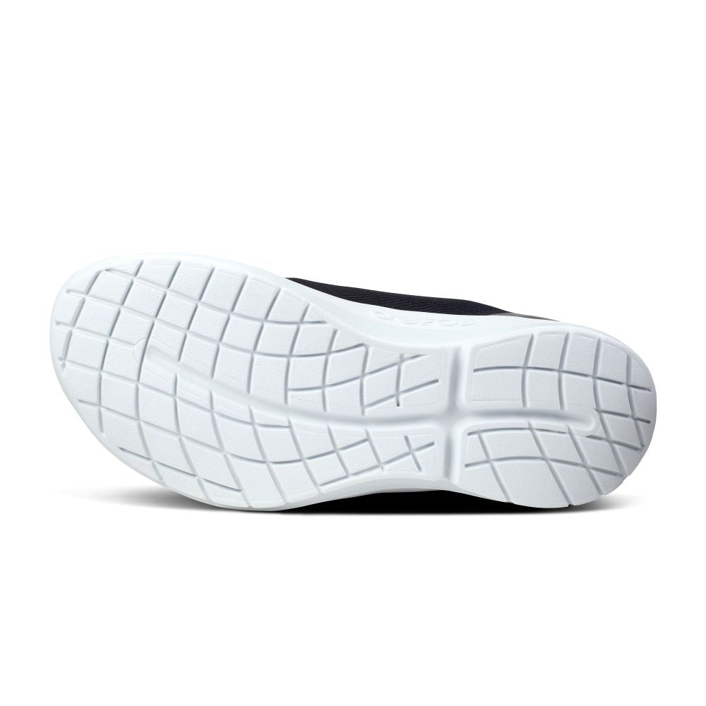OOFOS Women's Athletic Low-Top OOmg Sport LS Shoes in White and Black Color Scheme