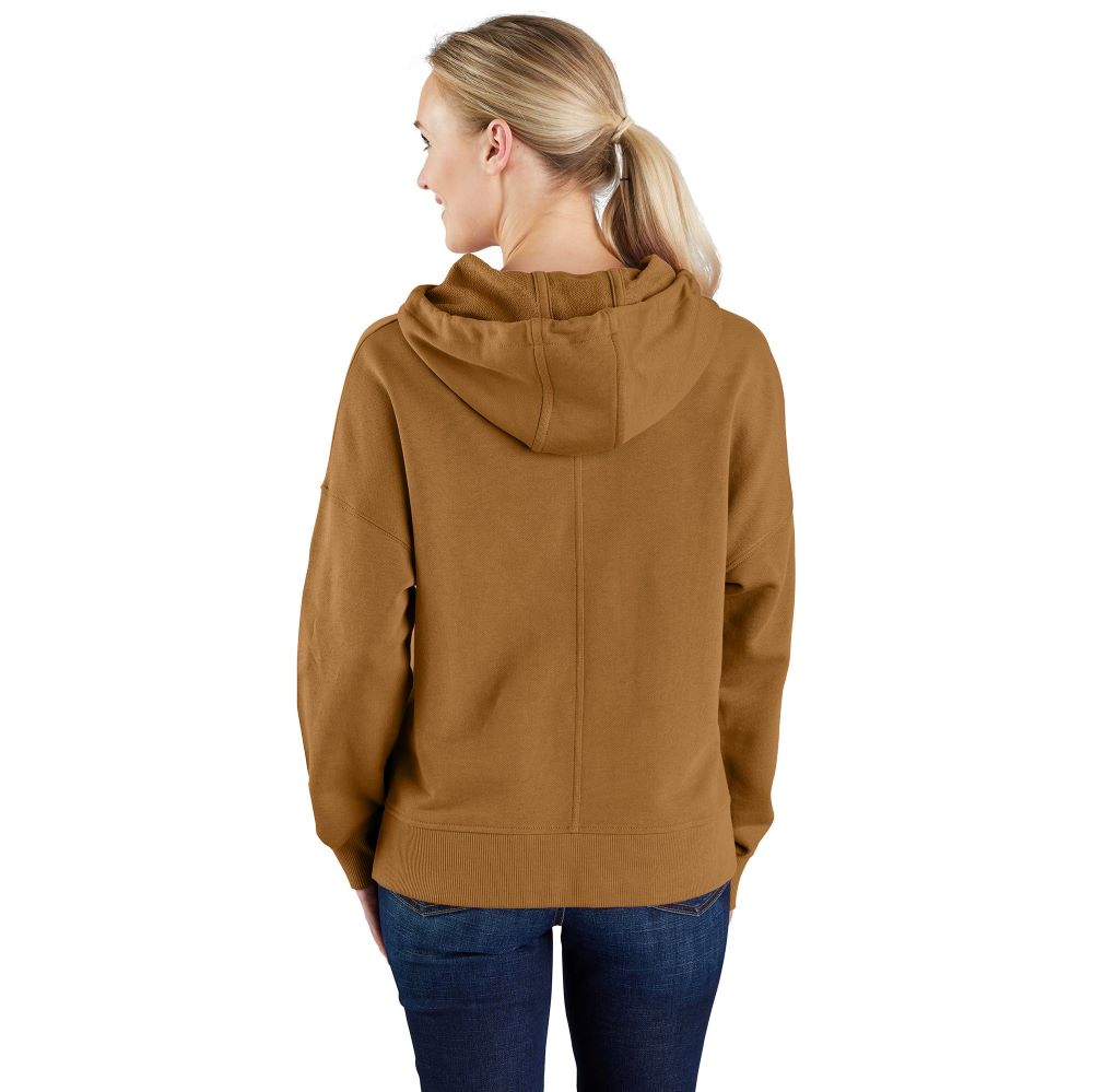 Carhartt Women's Fashionable Graphic Hooded Sweatshirt in Carhartt Brown Shade