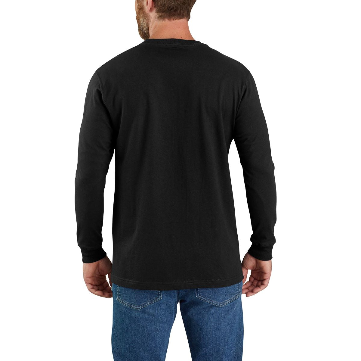 Carhartt Men's Black Midweight USA Flag Graphic Relaxed-Fit T-Shirt