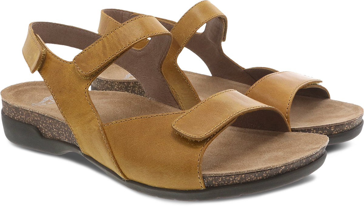 Dansko Women's Yellow Waxy Burnished Ronda Sandals